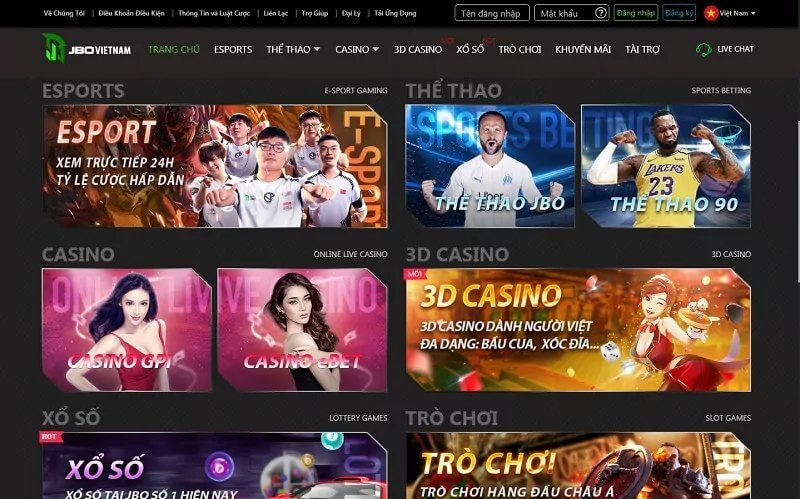 Casino online trên JBO